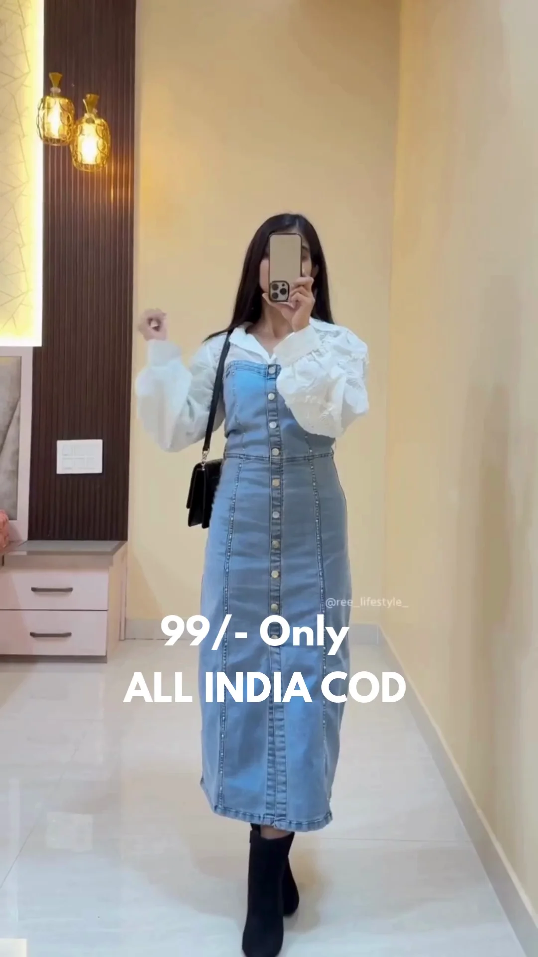 Women Denim Maxi Dress