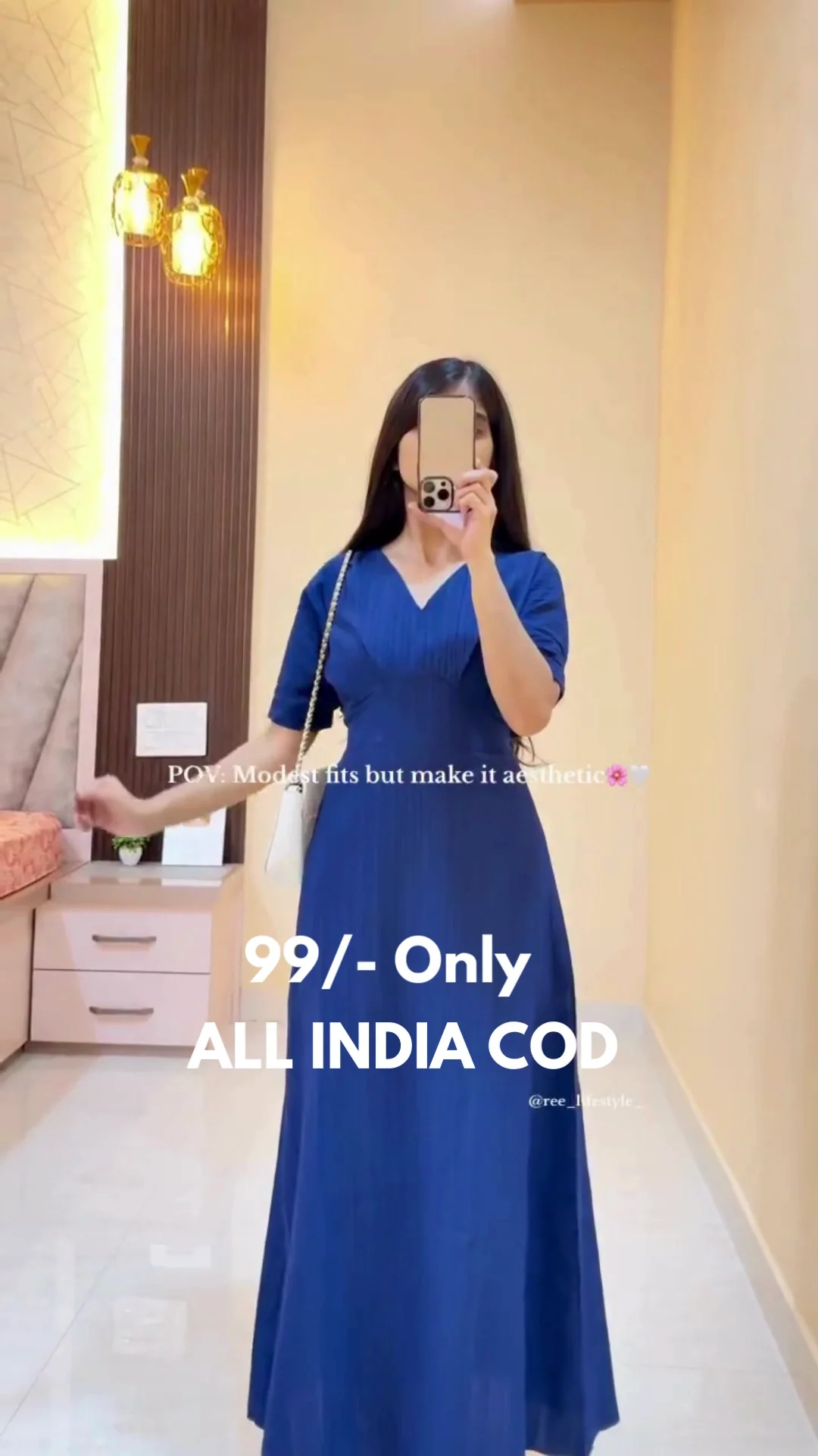 Women Elegant Blue Maxi Dress
