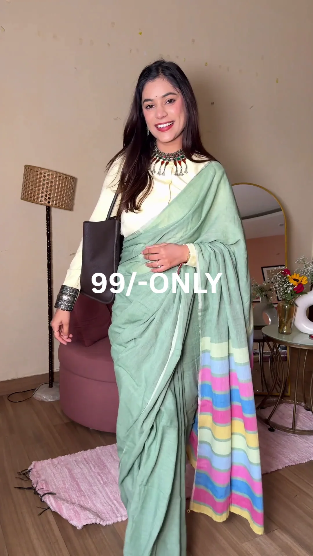 Pastel Green Cotton Saree