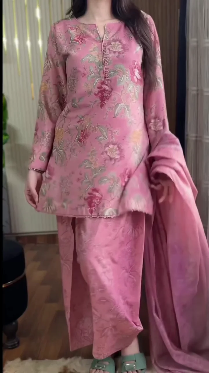 Floral Pink Printed Kurta Palazzo Set
