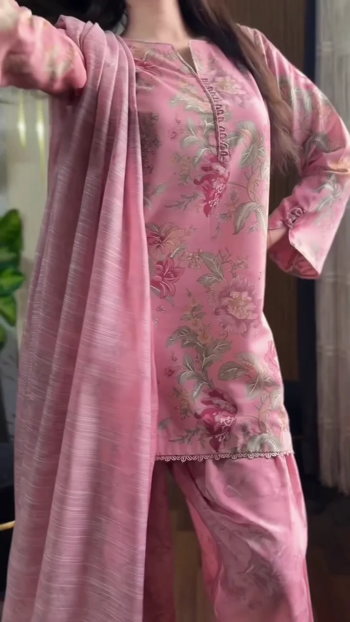 Floral Pink Printed Kurta Palazzo Set
