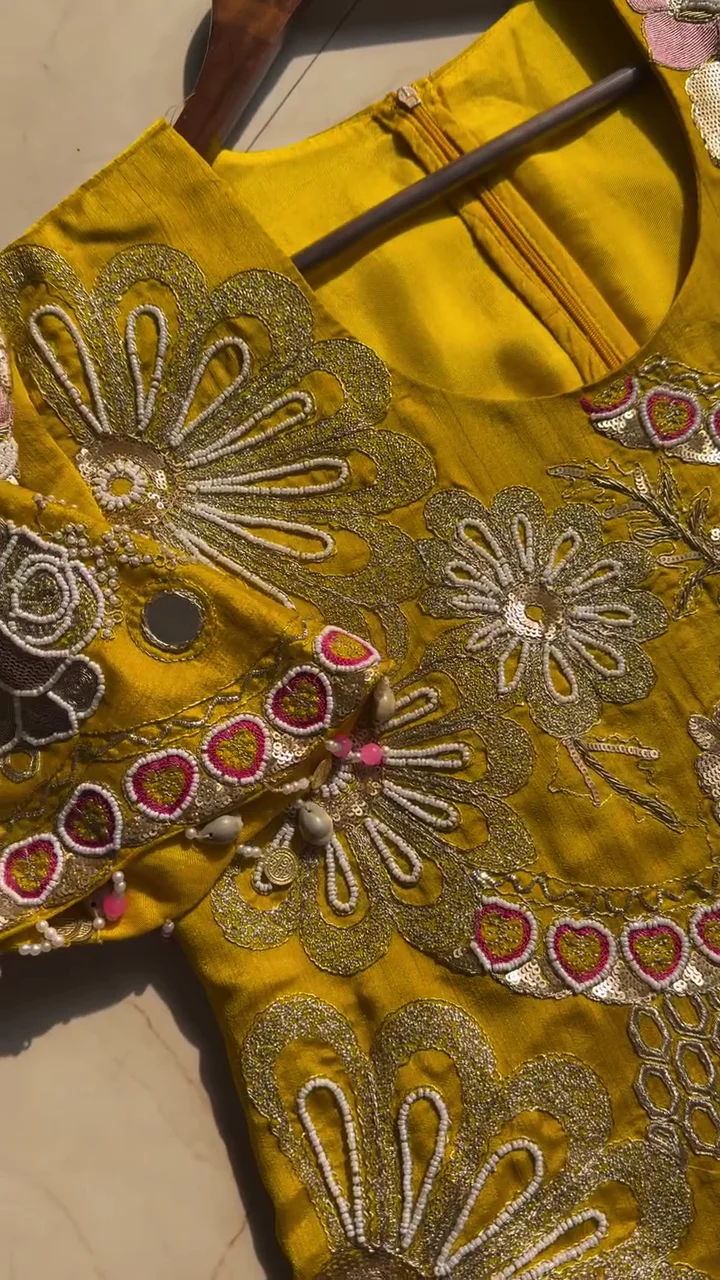 Mustard Yellow Embroidered Kurta Set