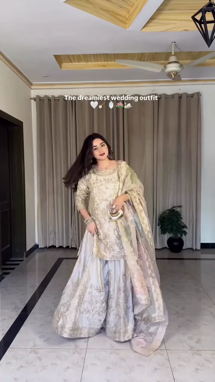 White Sharara Suit Set