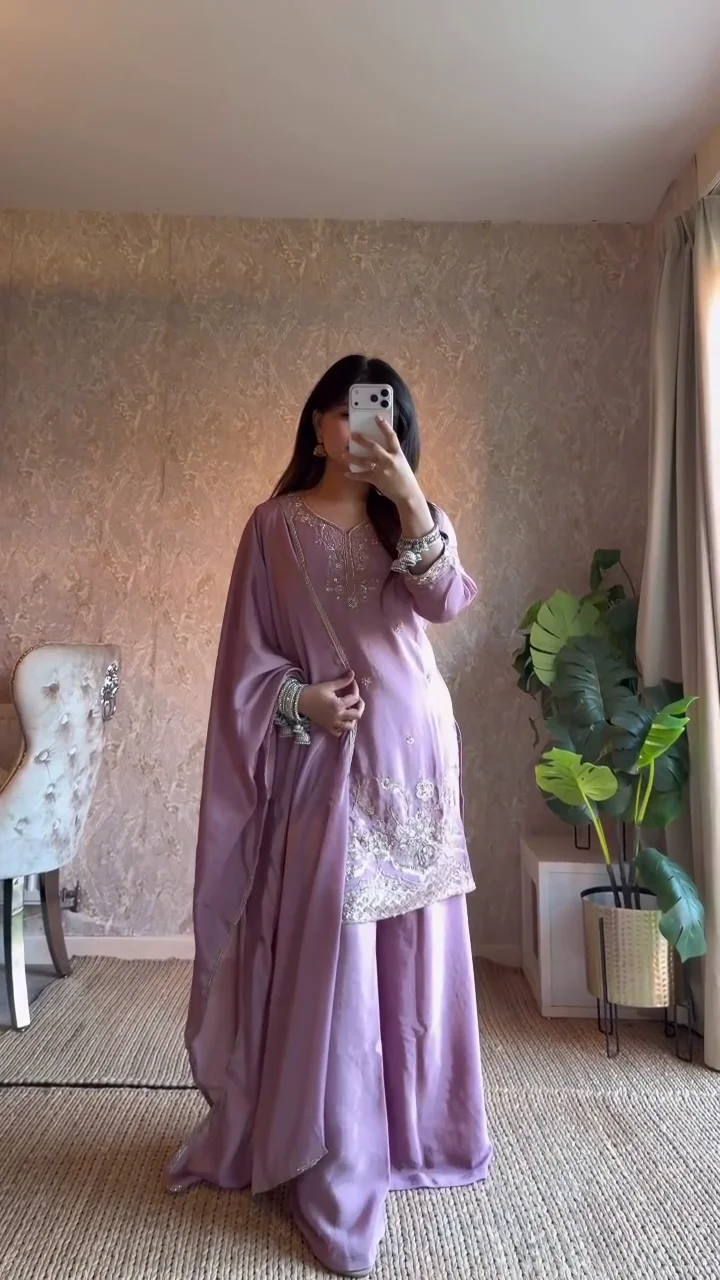 Premium Purple Embroidered