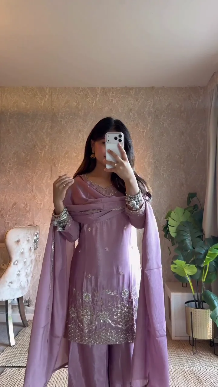 Premium Purple Embroidered