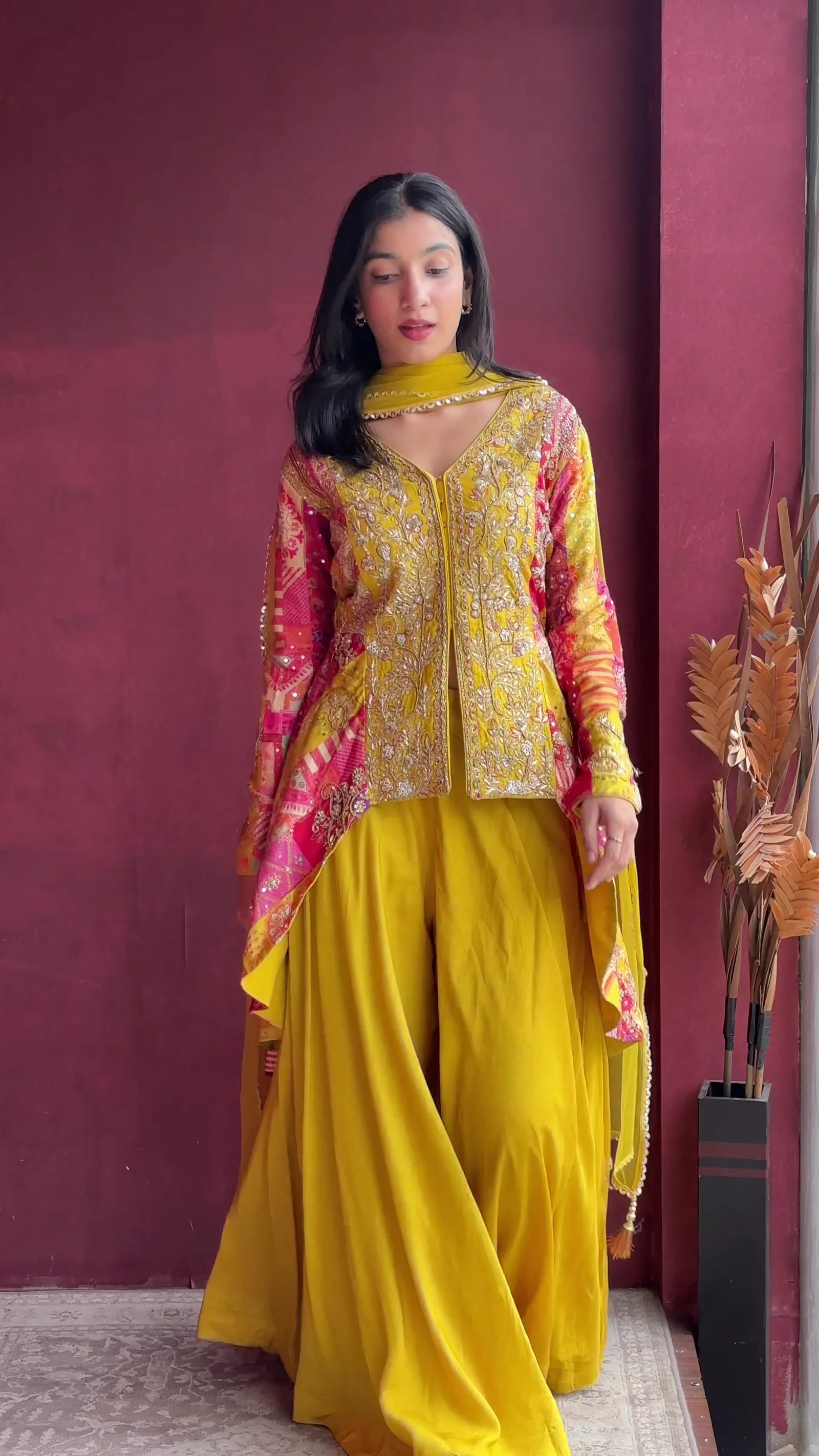 Yellow Sharara Suit