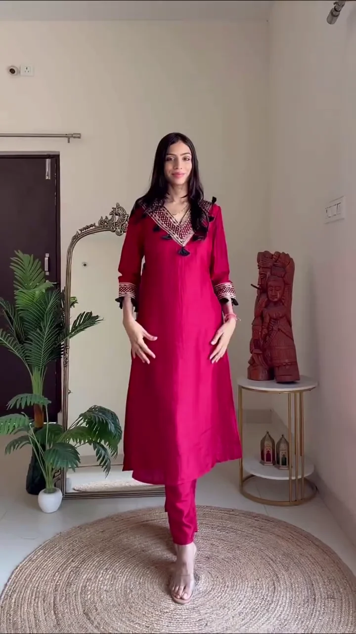Dark Green Straight Kurta Set