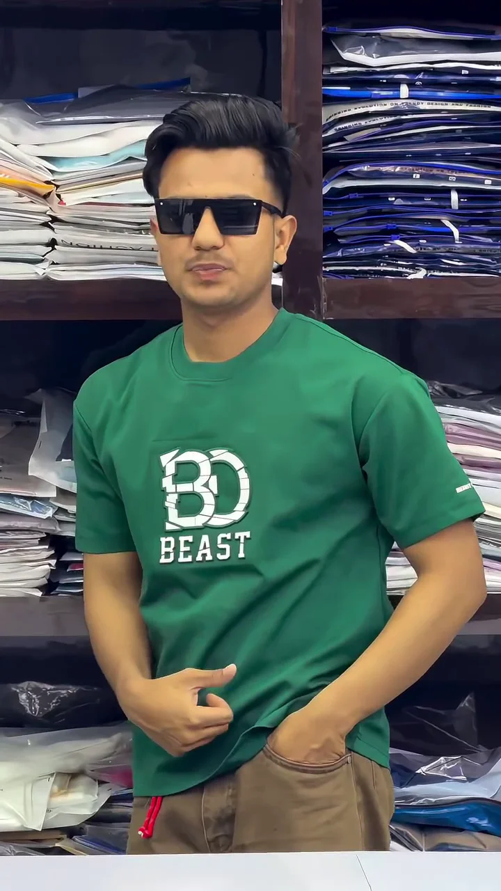 Beast Mode Red Round Neck Cotton Half Sleeved Men’s T-Shirt with Printed Graphics